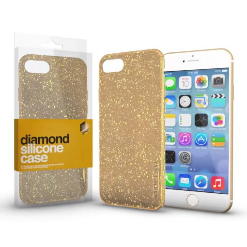 XPRO Szilikon tok Diamond Arany Apple iPhone 7 / 8 / SE 2020 / SE 2022 készülékhez