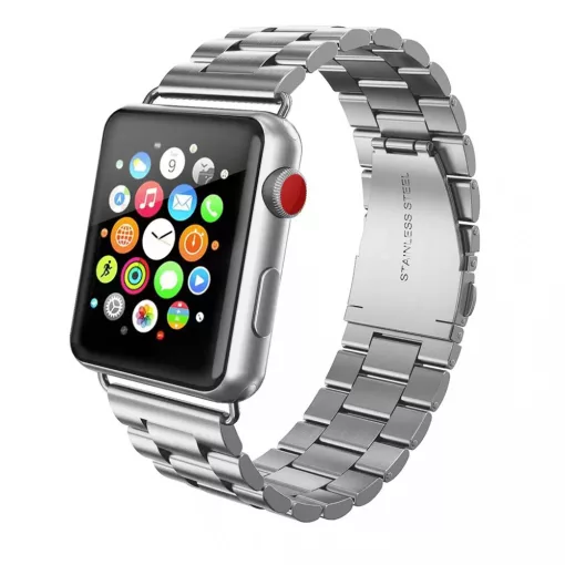 XPRO™ Apple Watch rozsdamentes. vastag acél szíj Ezüst. Apple Watch 38mm / 40mm / 41mm / 42mm (S10) készülékhez