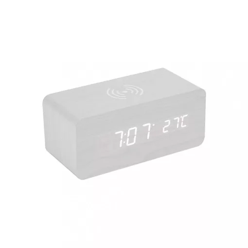 XPRO™ Digitális ébresztőóra vezeték nélküli QI töltővel fehér 5W