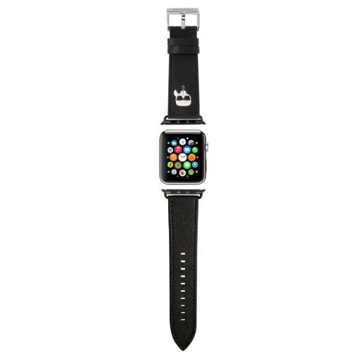 Karl Lagerfeld óraszíj fekete KLAWLOKHK Apple Watch 42mm (S1-S3) / 44mm / 45mm / 46mm / 49mm készülékhez