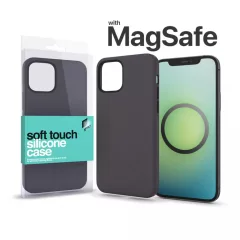   XPRO™ MagSafe rögzítésű Soft Touch Szilikon tok Apple Iphone 14 Pro Max készülékhez - éjfekete 