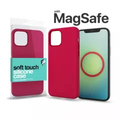  XPRO™ MagSafe rögzítésű Soft Touch Szilikon tok Apple Iphone 14 Pro Max készülékhez - piros