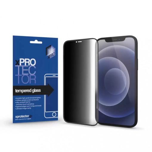 XPRO Tempered Glass 0.33 Full 3D Black FG PRIVACY kijelzővédő üveg / üvegfólia Apple iPhone 13 Pro Max / 14 Plus készülékhez