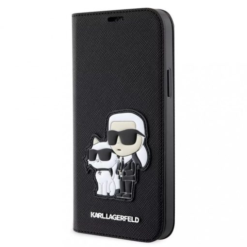 Karl Lagerfeld tok fekete Apple Iphone 12 / 12 Pro készülékhez KLBKP12MSANKCPK