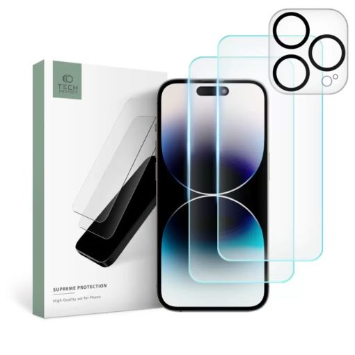 Tech-Protect Supreme Tempered Glass Set Apple iPhone 15 Pro készülékhez