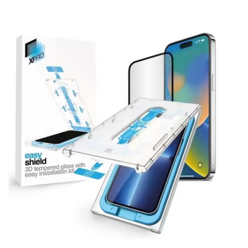 XPRO Easy Shield Tempered Glass 3D kijelzővédő üveg / üvegfólia, egyszerű felhelyező készlettel Apple iPhone 15 Plus készülékhez