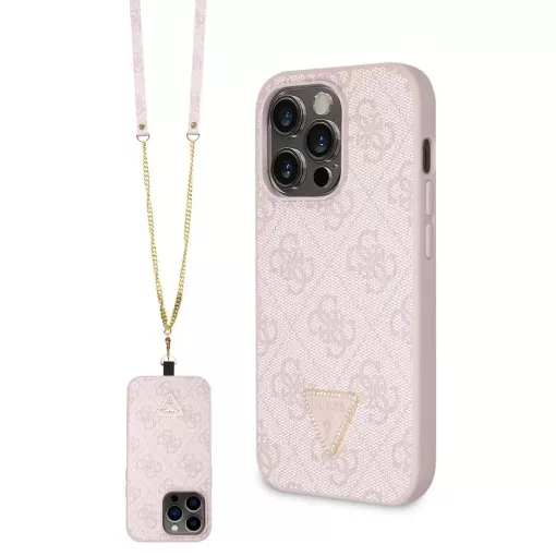 Guess tok + crossbody strap Pink Apple Iphone 15 Pro készülékhez GUHCP15LP4TDSCPP