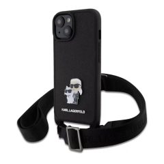   Karl Lagerfeld tok + crossbody strap fekete KLHCP15MSAKCPBK Apple Iphone 15 Plus készülékhez