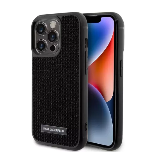 Karl Lagerfeld tok fekete KLHCP15LHDSPLK Apple Iphone 15 Pro készülékhez