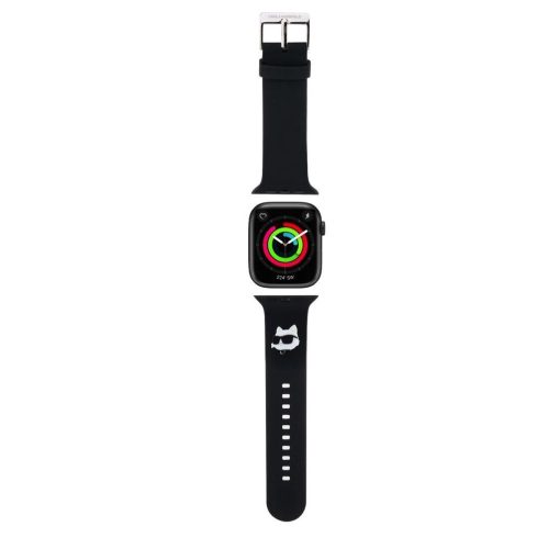 Karl Lagerfeld óraszíj fekete KLAWLSLCNK Apple Watch 42mm (S1-S3) / 44mm / 45mm / 46mm / 49mm készülékhez