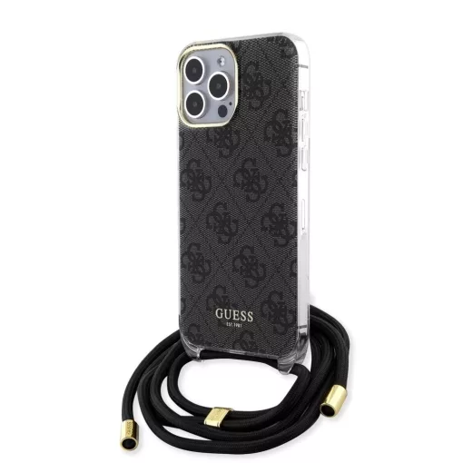 Guess tok + crossbody strap Fekete Apple Iphone 15 Pro Max készülékhez GUHCP15XHC4SEK
