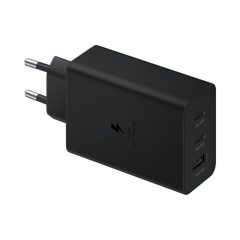   Samsung Trio 65W Töltő adapter 2*USB-C + USB-A fekete (EP-T6530NBE)