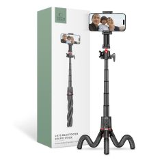   Tech-Protect L07S Vezeték nélküli Selfie bot Tripod flexibilis lábakkal Fekete