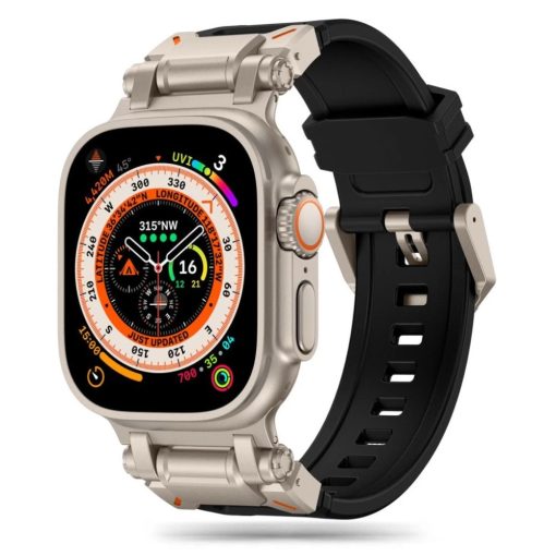  Tech-Protect DELTA PRO óraszíj Fekete / Titán, Apple Watch 42mm (S1-S3) / 44mm / 45mm / 46mm / 49mm készülékhez