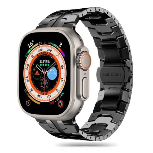 Tech-Protect STAINLESS LINE rozsdamentes acél óraszíj Fekete, Apple Watch 42mm (S1-S3) / 44mm / 45mm / 46mm / 49mm készülékhez