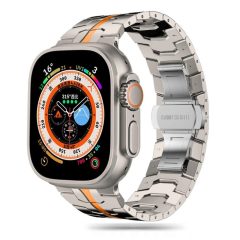    Tech-Protect STAINLESS LINE rozsdamentes acél óraszíj Titán / Narancs, Apple Watch 42mm (S1-S3) / 44mm / 45mm / 46mm / 49mm készülékhez