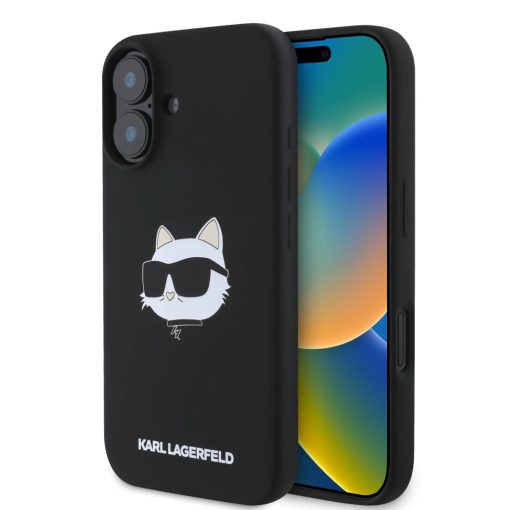 Karl Lagerfeld tok fekete KLHMP16SSCHPPLK Apple Iphone 16 készülékhez