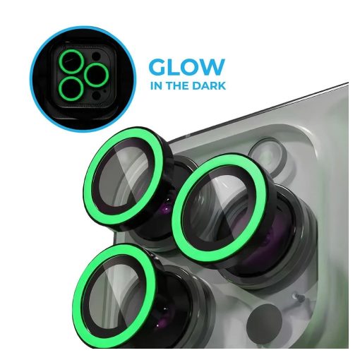 XPRO™ Luminous Prémium Kameravédő Üveg Apple iPhone 15 / Apple iPhone 15 Plus készülékhez - Zöld