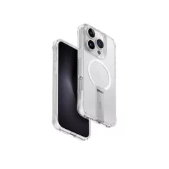   UNIQ Hybrid MagClick Charging Eleva Vertical Stand tok Apple Iphone 16 Pro készülékhez - lucent clear
