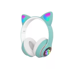 Bluetooth-LED macskafüles fejhallgató gyerekeknek menta