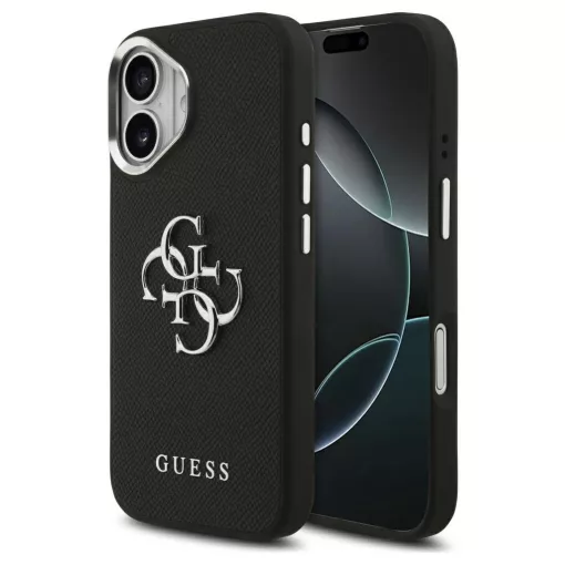 Guess Grained Big 4G Classic Logo tok iPhone 17 készülékhez fekete