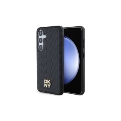   DKNY DKHMS24SPSHRPSK S24 S921 tok Leather Pattern Metal Logo MagSafe fekete