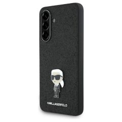   Karl Lagerfeld Fixed Glitter Ikonik Logo Metal Pin tok Samsung Galaxy A56 készülékhez fekete