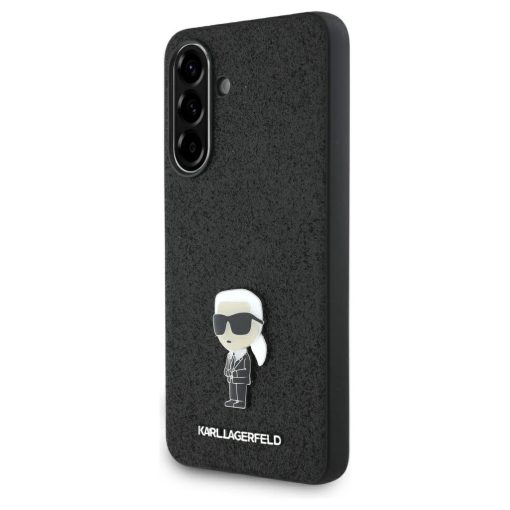 Karl Lagerfeld Fixed Glitter Ikonik Logo Metal Pin tok Samsung Galaxy A56 készülékhez fekete