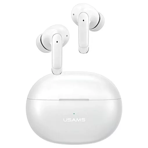 USAMS Bluetooth 5.3 vezeték nélküli fejhallgató TWSX-Don Series Dual mic ENC fehér/fehér BHUXD02
