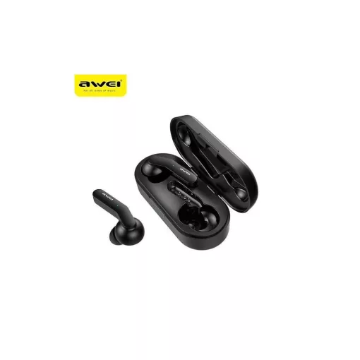 AWEI Bluetooth 5.0 T10C TWS+ fülhallgató dokkoló állomással fekete