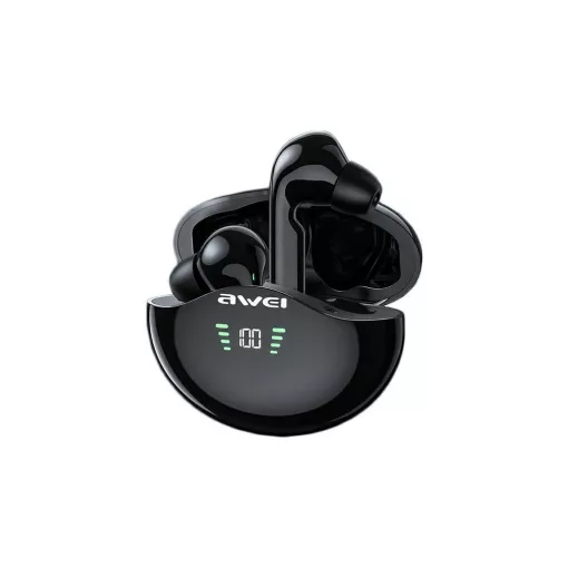 AWEI Bluetooth 5.3 T12P TWS fejhallgató + dokkoló állomás fekete