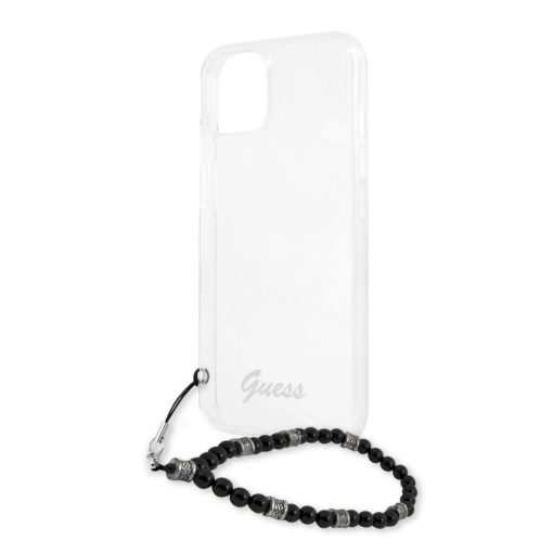 Guess Apple iPhone 13 Mini (5.4) PC Script and Black Pearls hátlapvédő tok átlátszó (GUHCP13SK