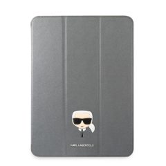   Karl Lagerfeld Apple iPad Pro 12.9 (2021) Metal Saffiano oldalra nyíló könyv tok ezüst (KLFC12OK