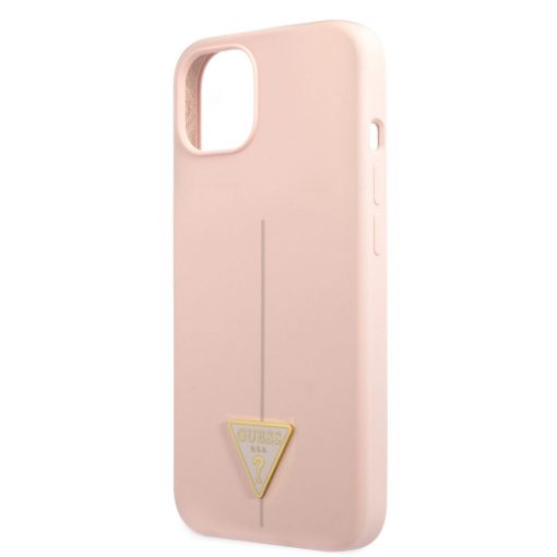 Guess Silicone Line Triangle Apple iPhone 13 Pro (6.1) hátlapvédő tok pink (GUHCP13LSLTGP)