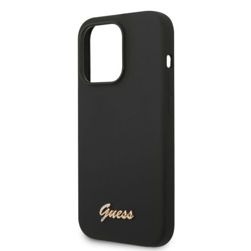 Guess Samsung SM-S906 Galaxy S22 Plus (2022) Silicone Metal Logo hátlapvédő tok fekete (GUHCS22ML