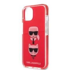   Karl Lagerfeld and Choupette Head Apple iPhone 13 Mini (5.4) hátlapvédő tok piros (KLHCP13STPE2TR