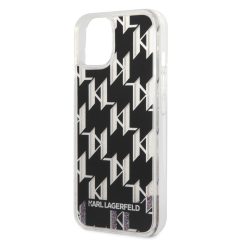   Karl Lagerfeld Monogram Liquid Glitter Apple iPhone 14 Plus (6.7) hátlapvédő tok fekete (KLHCP14M