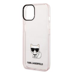   Karl Lagerfeld Choupette Logo Apple iPhone 14 Pro (6.1) hátlapvédő tok pink (KLHCP14LCTTRI)