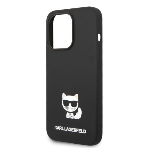 Karl Lagerfeld Liquid Silicone Choupette Apple iPhone 14 Pro Max (6.7) hátlapvédő tok fekete (KLH