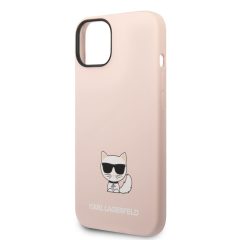   Karl Lagerfeld Liquid Silicone Choupette Apple iPhone 14 (6.1) hátlapvédő tok pink (KLHCP14SSLCTP