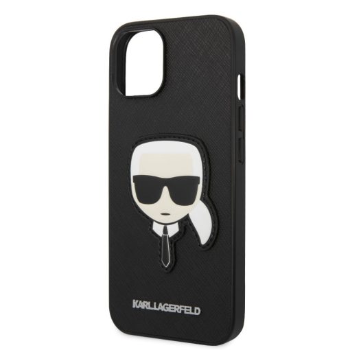 Karl Lagerfeld PU Saffiano Karl Head Apple iPhone 14 Plus (6.7) hátlapvédő tok fekete (KLHCP14MSA
