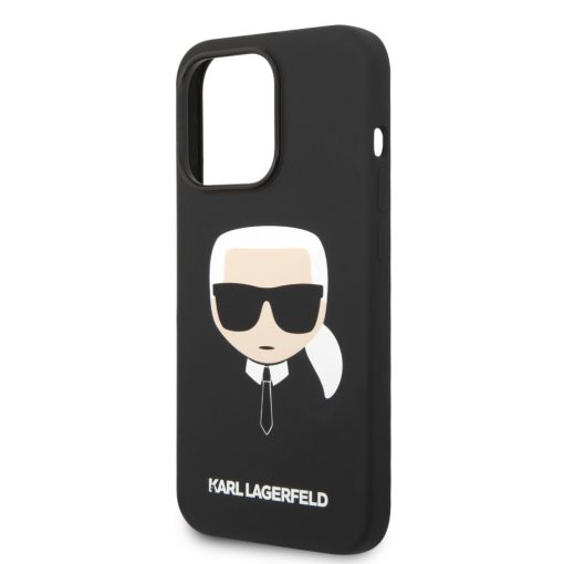 Karl Lagerfeld MagSafe Liquid Silicone Karl Head Apple iPhone 14 Pro (6.1) hátlapvédő tok fekete 