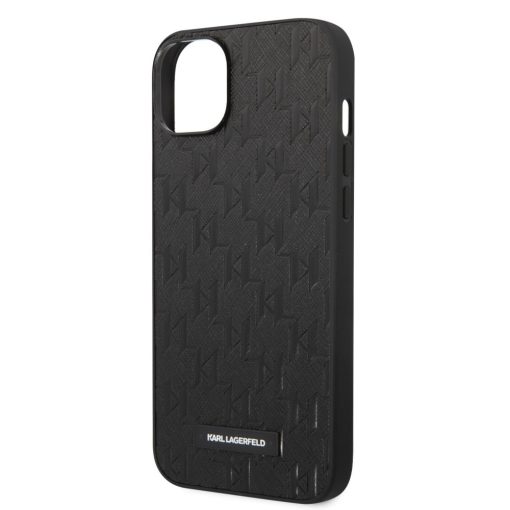 Karl Lagerfeld Saffiano Monogram Apple iPhone 14 Plus (6.7) hátlapvédő tok fekete (KLHCP14MSAKLHP