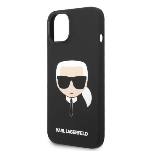 Karl Lagerfeld Liquid Silicone Karl Head Apple iPhone 14 Plus (6.7) hátlapvédő tok fekete (KLHCP1