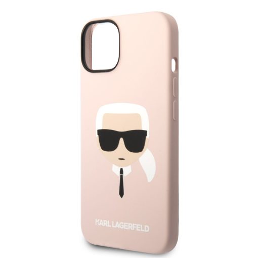 Karl Lagerfeld Liquid Silicone Karl Head Apple iPhone 14 Plus (6.7) hátlapvédő tok pink (KLHCP14M