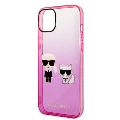   Karl Lagerfeld Gradient Karl and Choupette Apple iPhone 14 Plus (6.7) hátlapvédő tok pink (KLHCP1