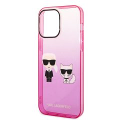   Karl Lagerfeld Gradient Karl and Choupette Apple iPhone 14 Pro Max (6.7) hátlapvédő tok pink (KLH