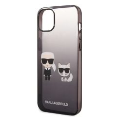   Karl Lagerfeld Gradient Karl and Choupette Apple iPhone 14 Plus (6.7) hátlapvédő tok fekete (KLHC