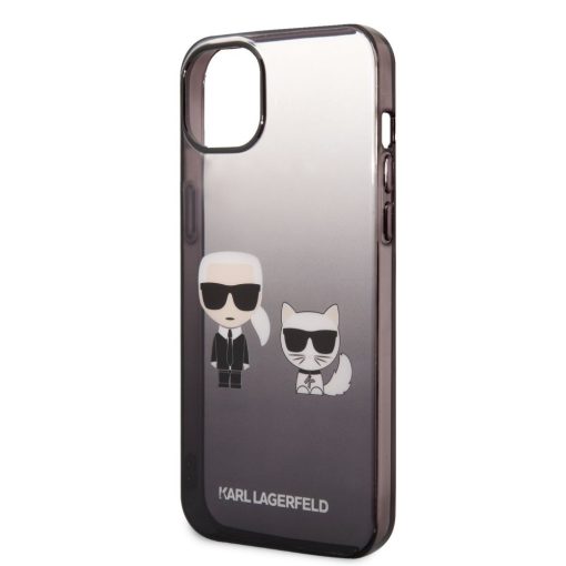 Karl Lagerfeld Gradient Karl and Choupette Apple iPhone 14 Plus (6.7) hátlapvédő tok fekete (KLHC