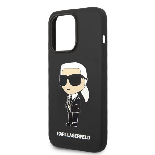 Karl Lagerfeld Liquid Silicone Ikonik NFT Apple iPhone 14 Pro Max (6.7) hátlapvédő tok fekete (KL